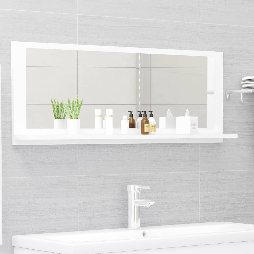 vidaXL Vonios kambario veidrodis, baltos spalvos, 100x10,5x37cm, MDP