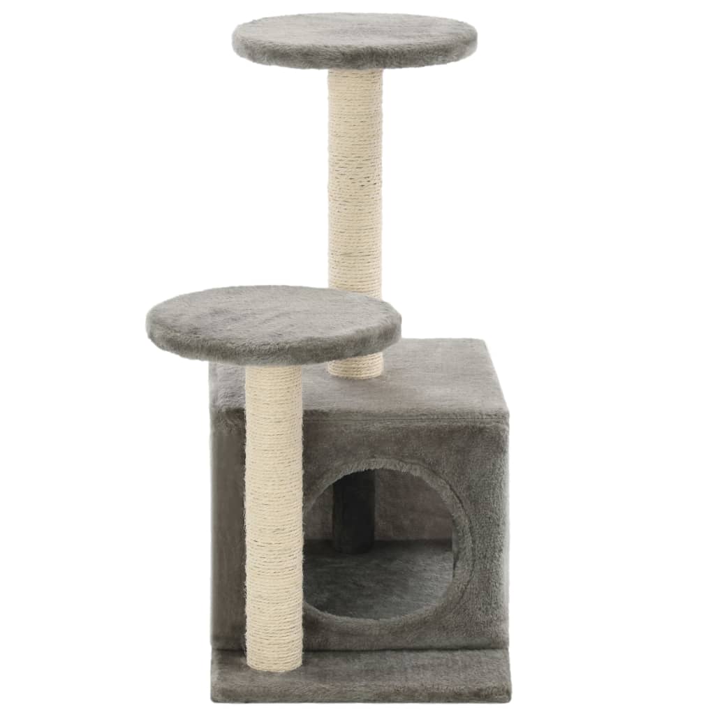 vidaXL Draskyklė katėms su stovais iš sizalio, 60cm, pilka