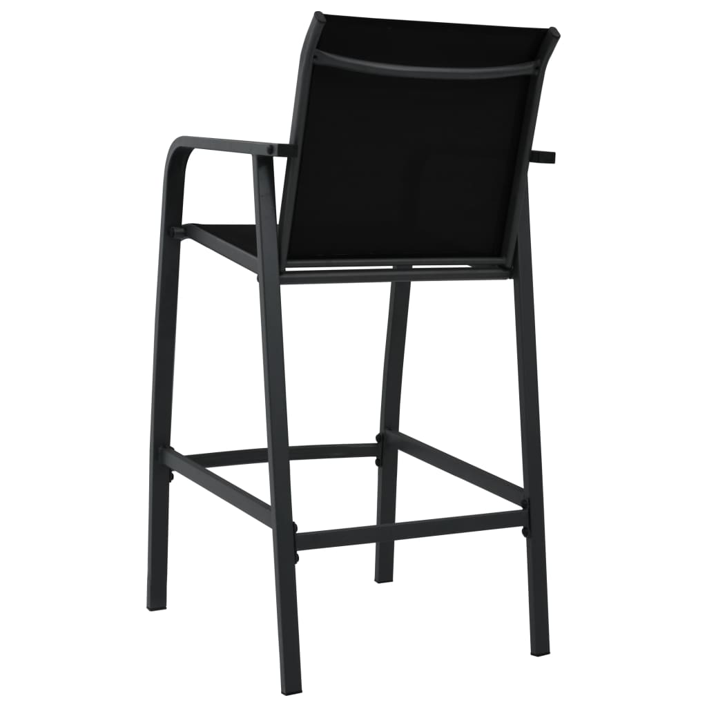 vidaXL Sodo baro kėdės, 4vnt, juodos spalvos, tekstilenas
