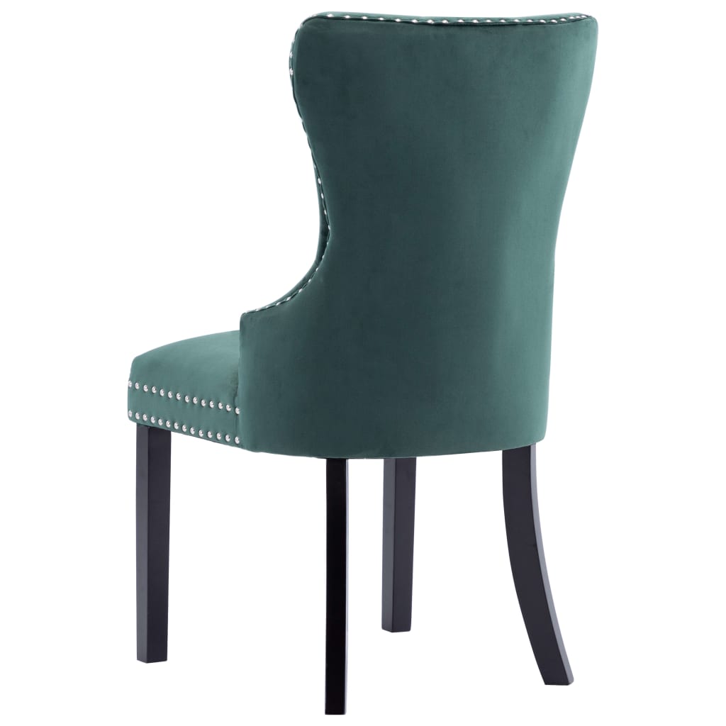 vidaXL Valgomojo kėdės, 6vnt., tamsiai žalios spalvos, aksomas