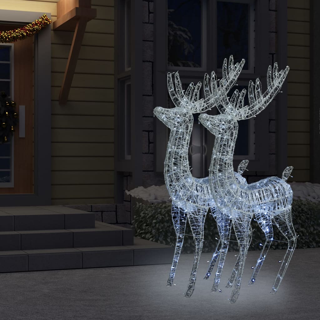 vidaXL Kalėdinės dekoracijos elniai, 2vnt., 180cm, akrilas, 250 LED
