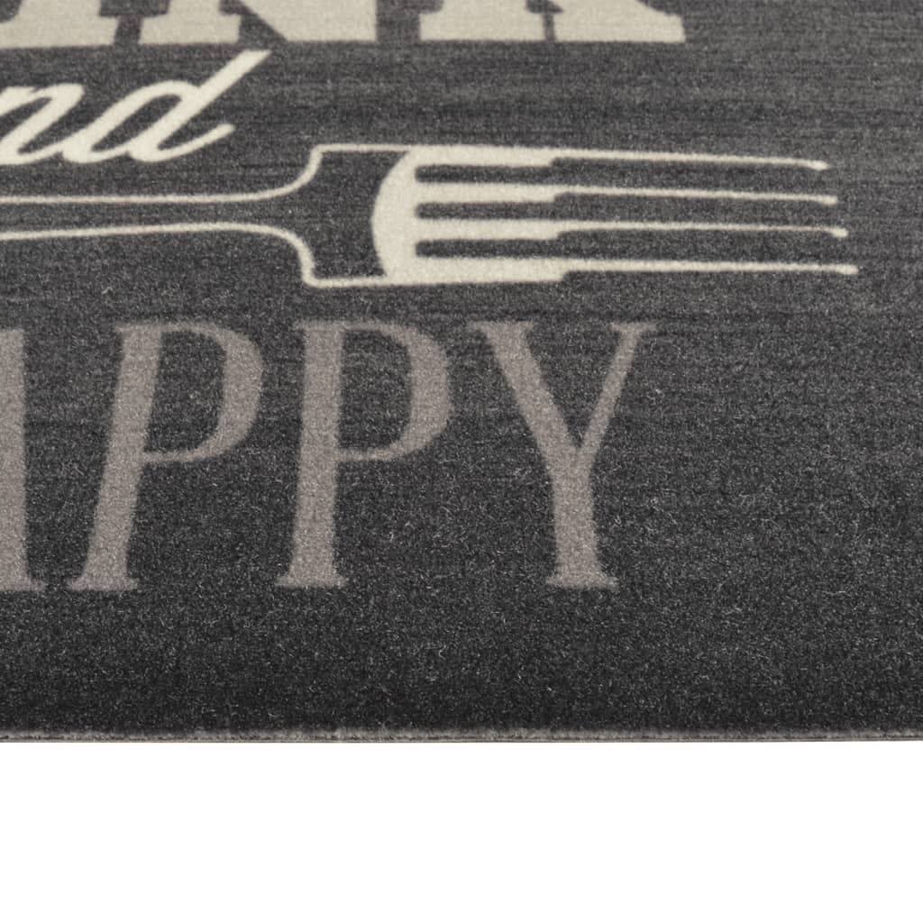 vidaXL Virtuvės kilimėlis, juodas, 45x150cm, aksomas, plaunamas