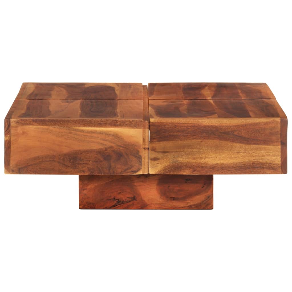 vidaXL Kavos staliukas, 80x80x30cm, akacijos medienos masyvas