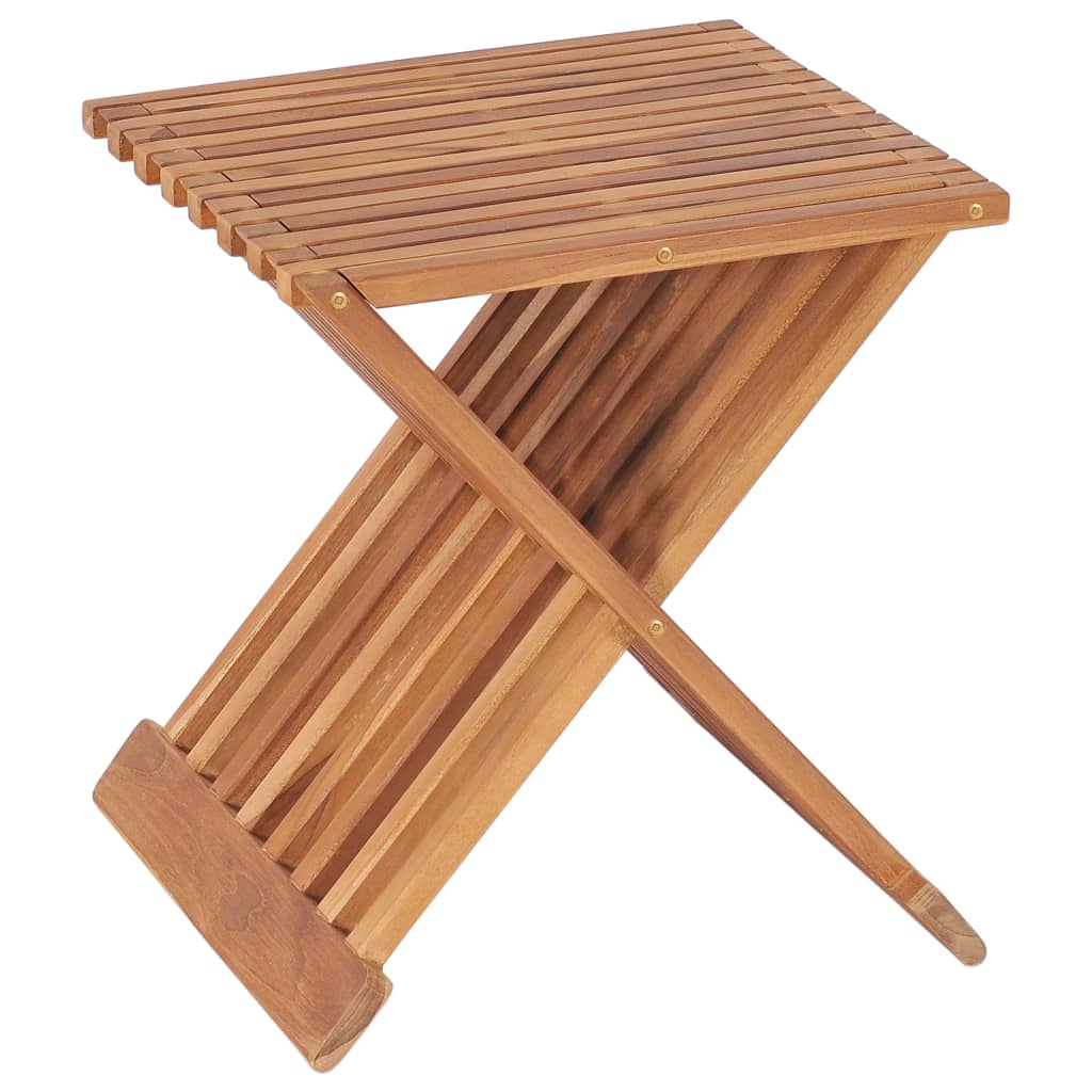 vidaXL Sulankstoma taburetė, 40x32x45cm, tikmedžio medienos masyvas