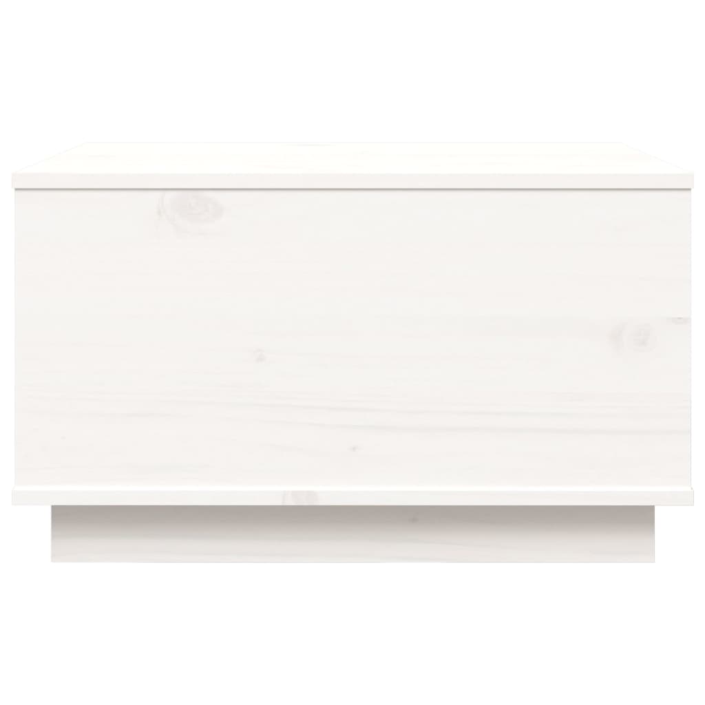 vidaXL Kavos staliukas, baltas, 60x50x35cm, pušies medienos masyvas
