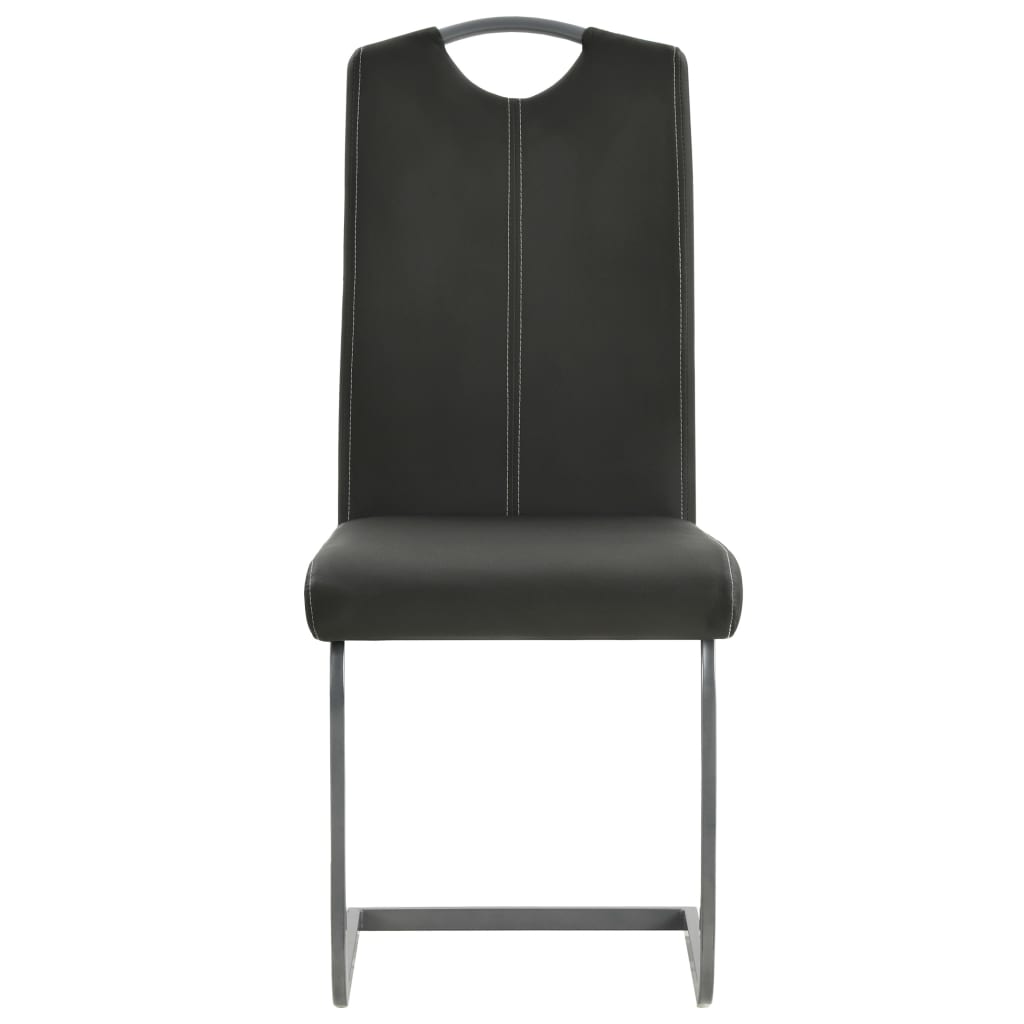 vidaXL Gembinės valgomojo kėdės, 2 vnt., pilkos spalvos, dirbtinė oda