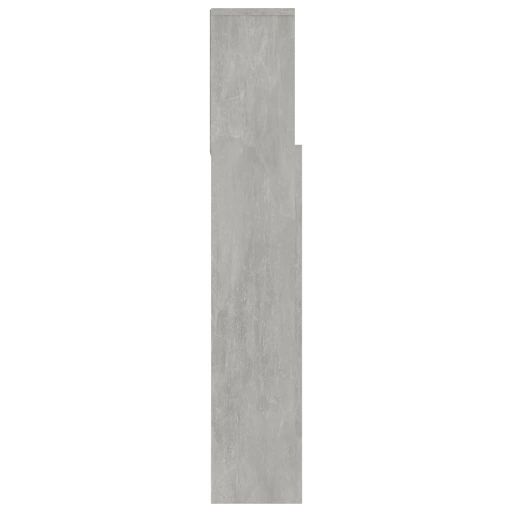 vidaXL Galvūgalis-spintelė, betono pilkos spalvos, 180x19x103,5cm