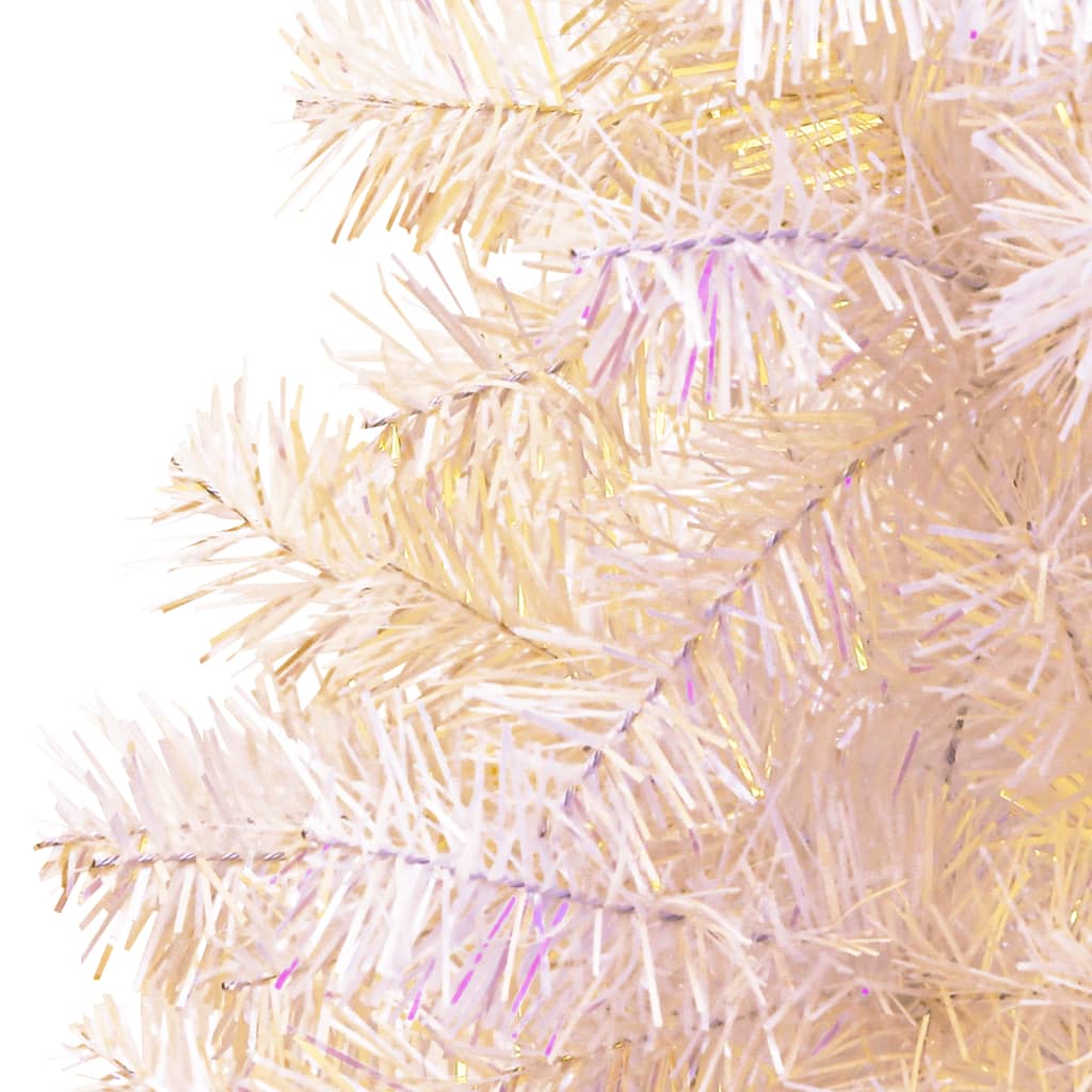 vidaXL Dirbtinė Kalėdų eglutė su spalvotom šakom, balta, 120cm, PVC