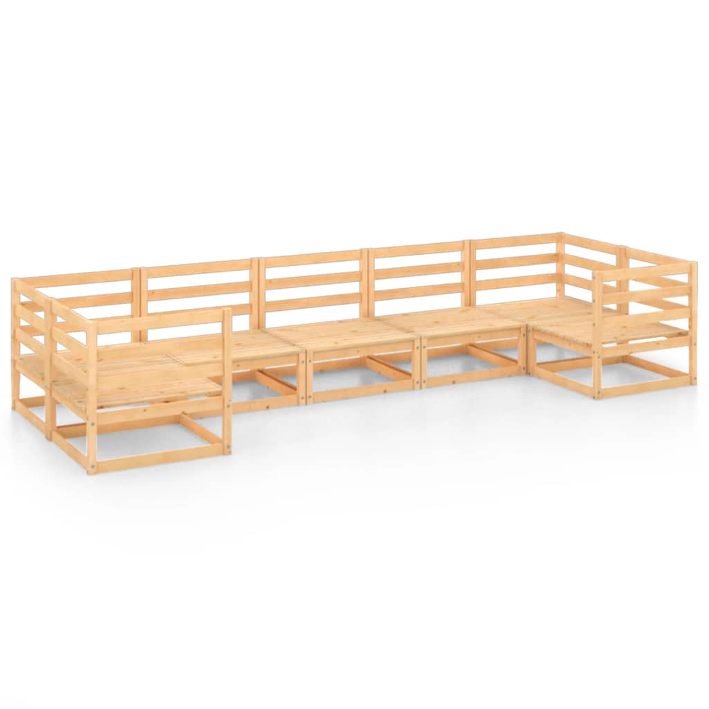 vidaXL Sodo poilsio baldų komplektas, 7 dalių, pušies medienos masyvas