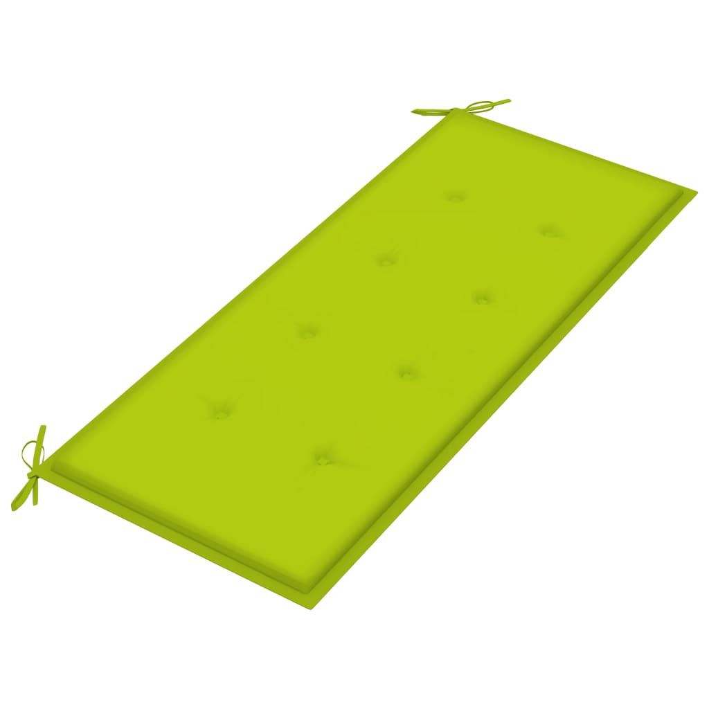 vidaXL Sodo suoliukas su šviesiai žalia pagalvėle, 120cm, tikmedis