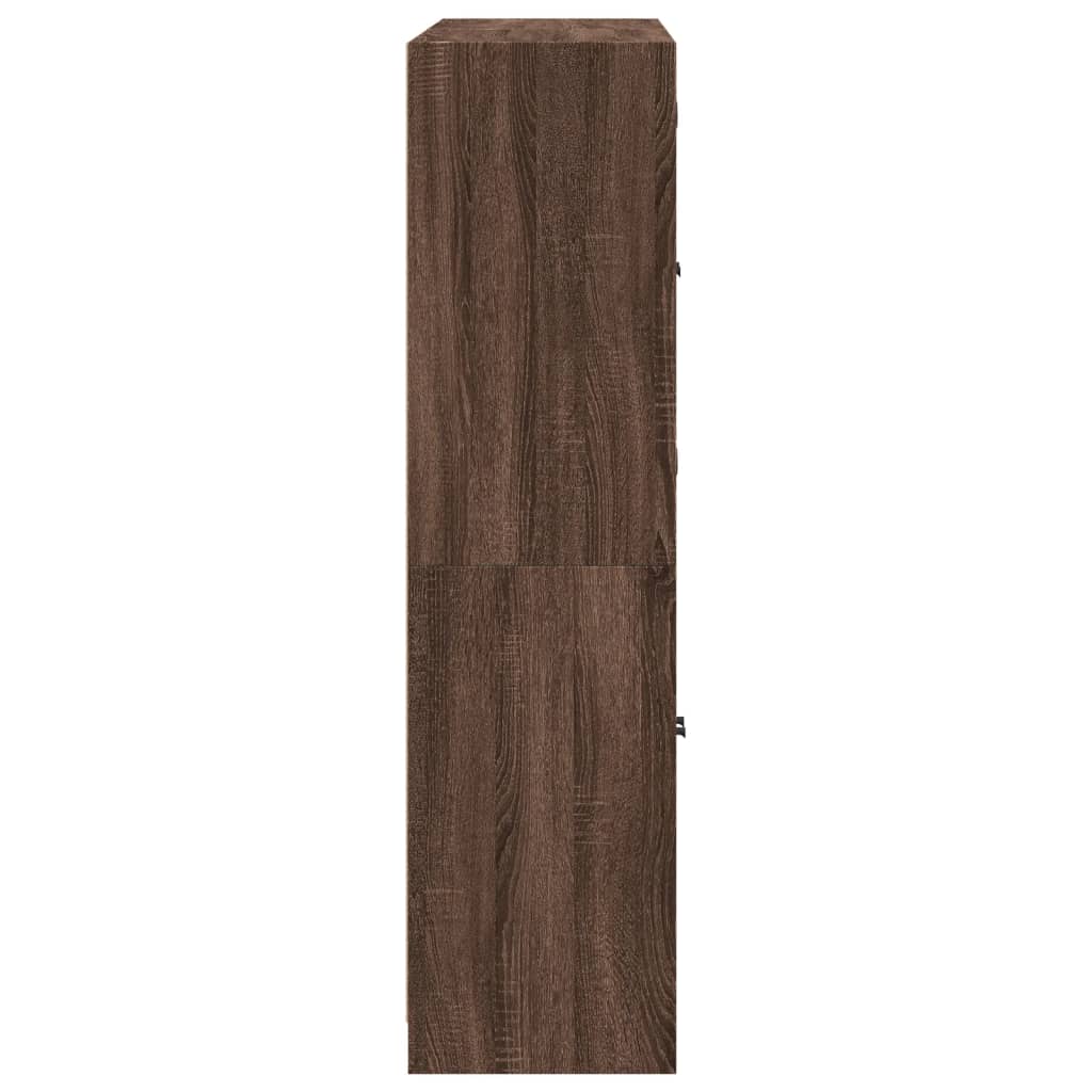 vidaXL Knygų spinta su durelėmis, ruda ąžuolo, 136x37x142cm, mediena
