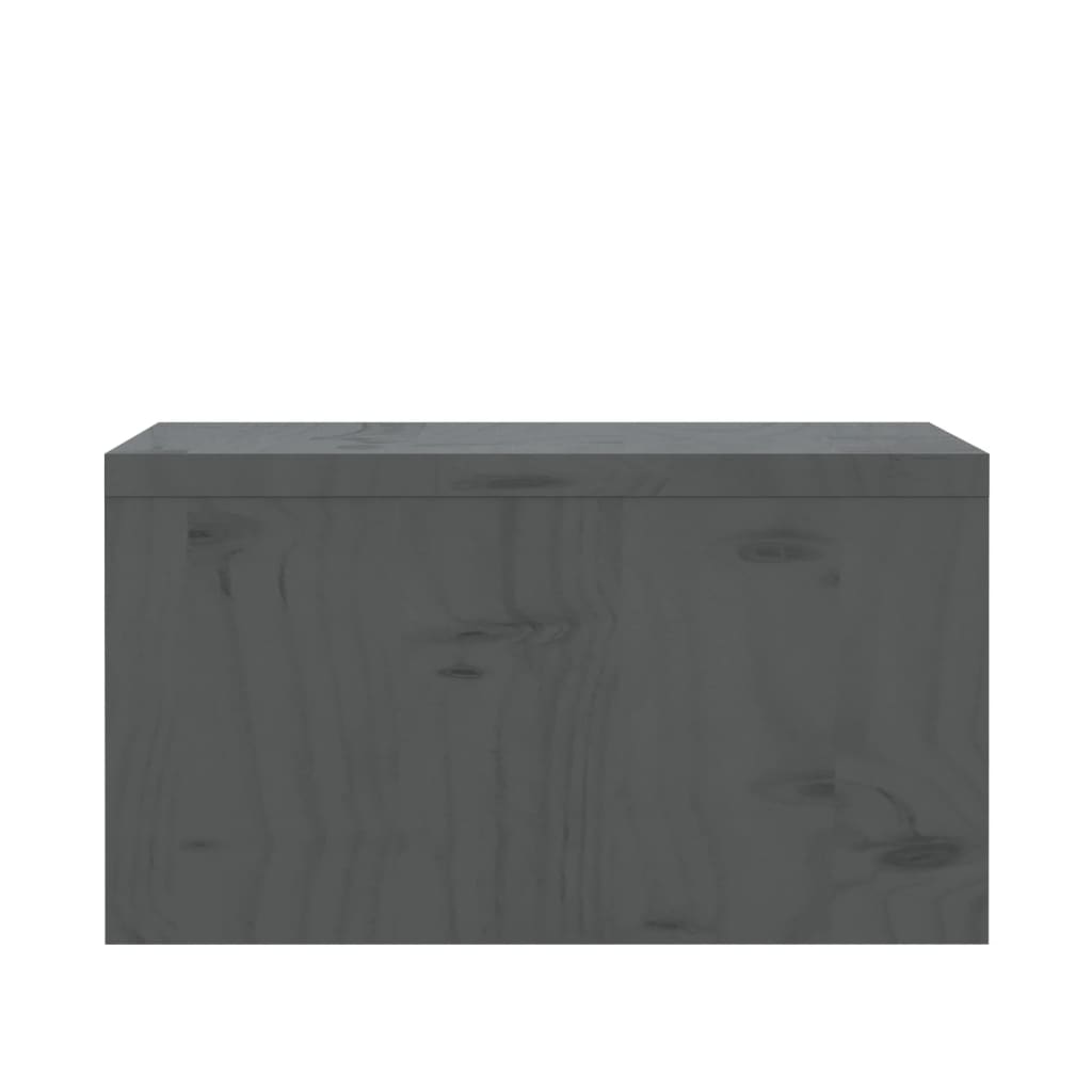 vidaXL Monitoriaus stovas, pilkas, 50x27x15cm, pušies medienos masyvas