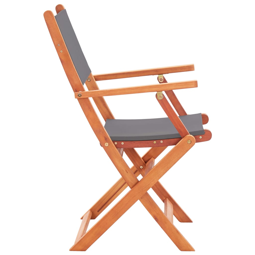 vidaXL Sodo kėdės, 4vnt., pilkos, eukalipto masyvas ir tekstilenas