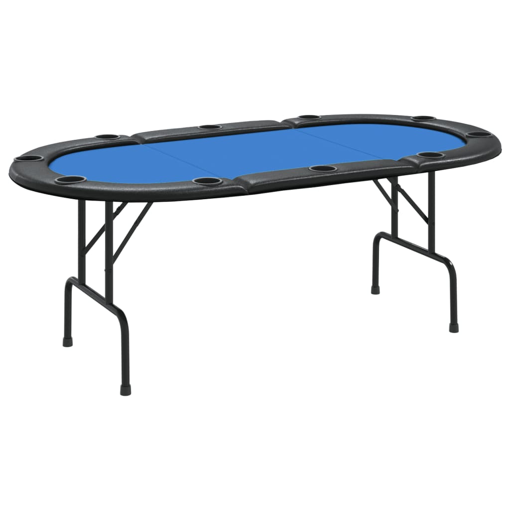 vidaXL Sulankstomas pokerio stalas, mėlynas, 206x106x75cm, 10 žaidėjų