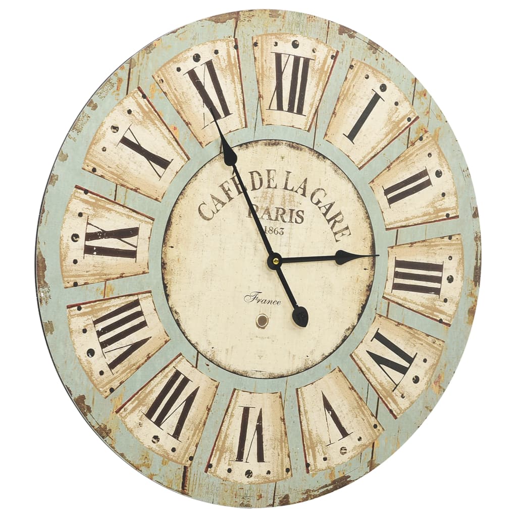 vidaXL Sieninis laikrodis, įvairiaspalvis, 60cm, MDF