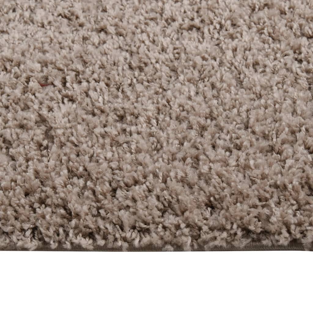 vidaXL Shaggy tipo kilimas, smėlio spalvos, 140x200cm, aukšti šereliai