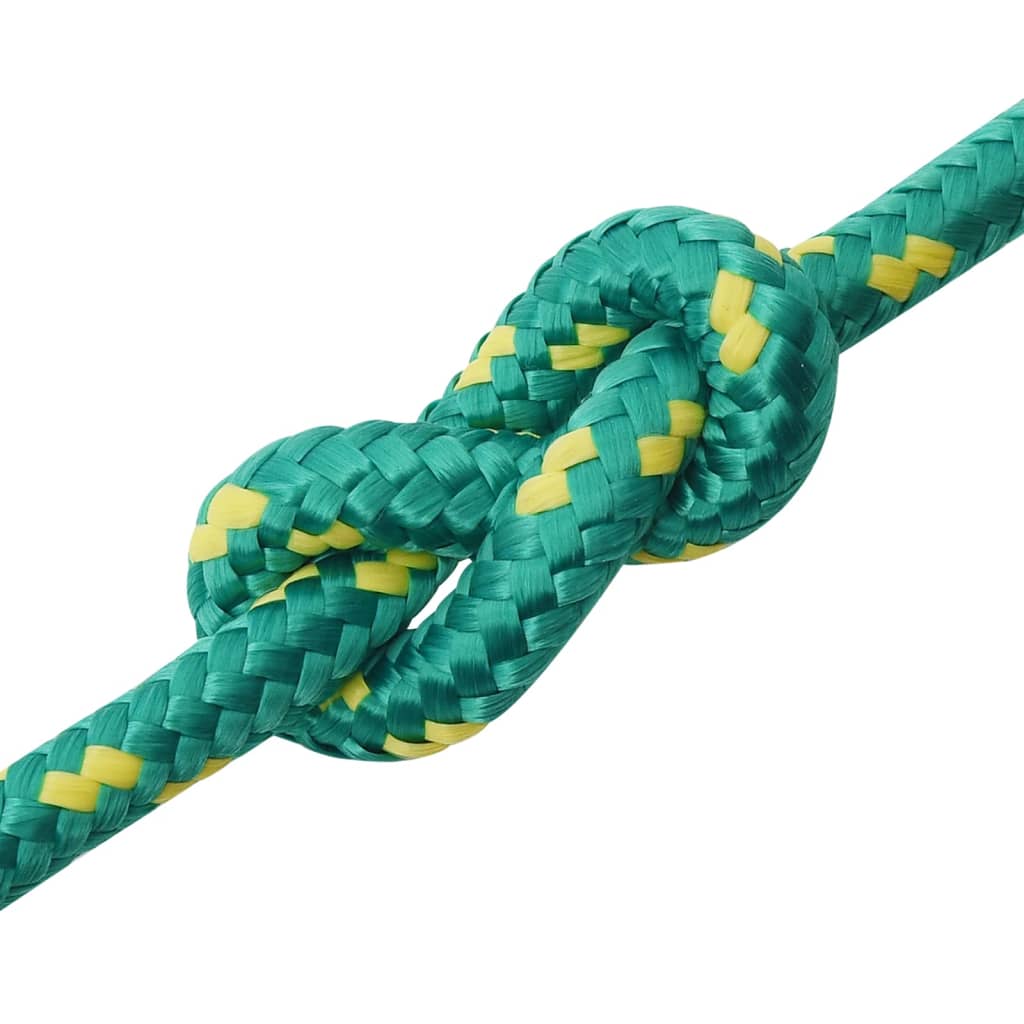 vidaXL Valties virvė, žalios spalvos, 12mm, 250m, polipropilenas