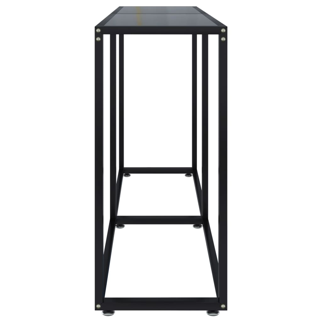 vidaXL Konsolinis staliukas, juodas, 140x35x75,5cm, stiklas