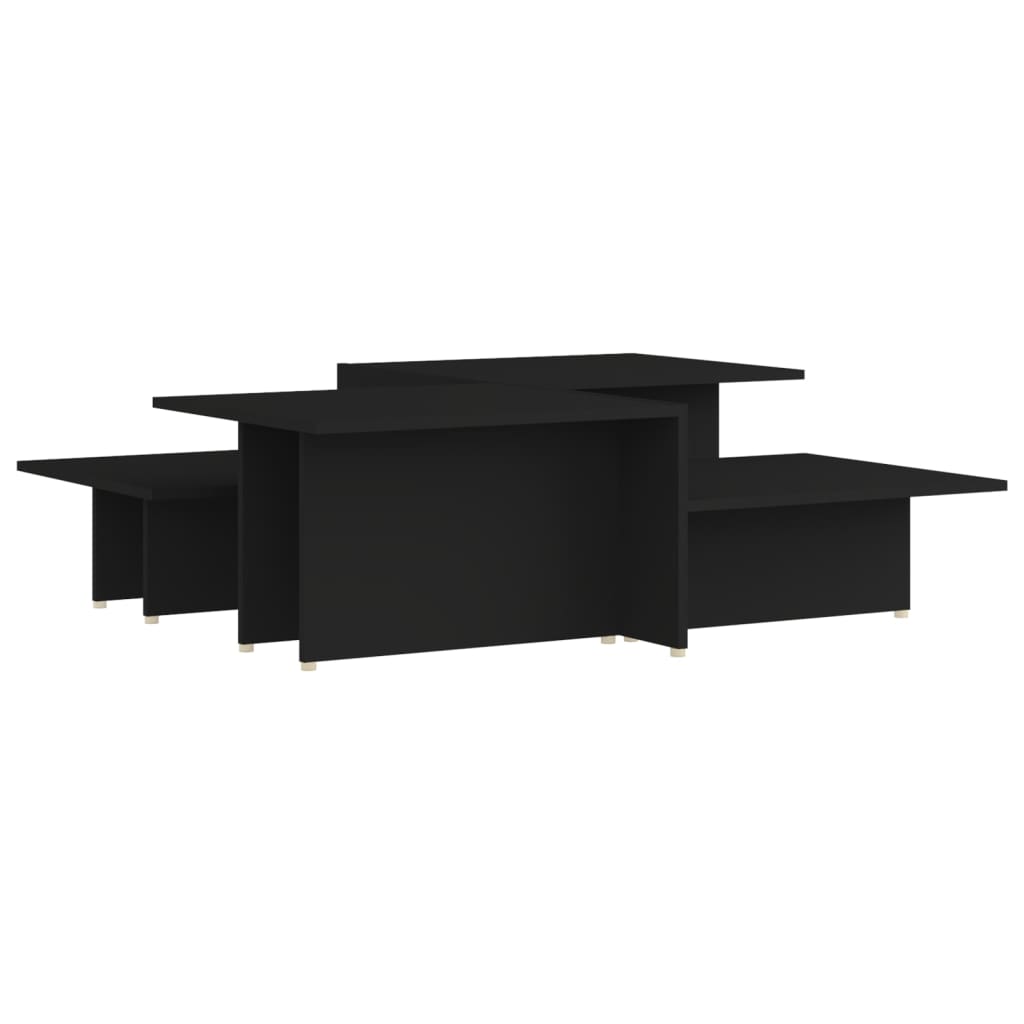 vidaXL Kavos staliukai, 2vnt., juodi, 111,5x50x33cm, apdirbta mediena