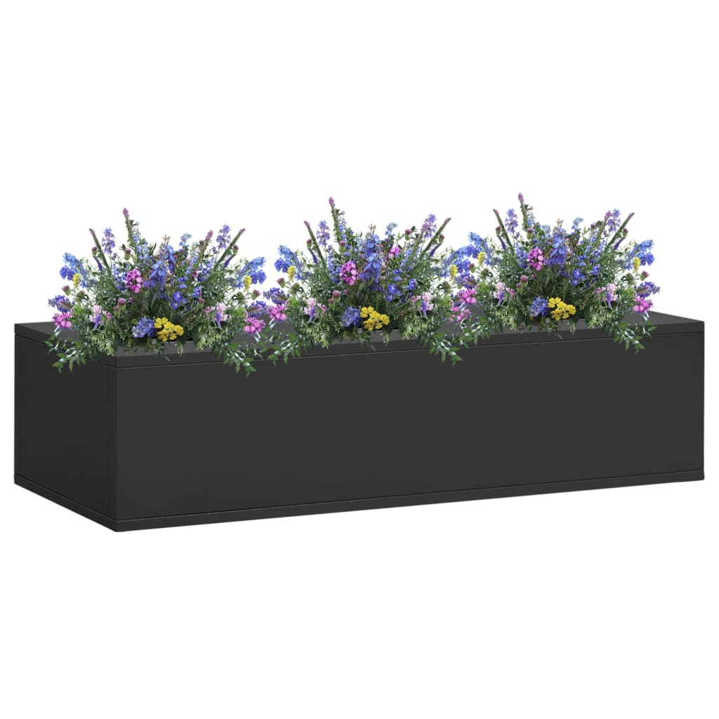 vidaXL Biuro dėžė gėlėms, antracito spalvos, 90x40x23cm, plienas