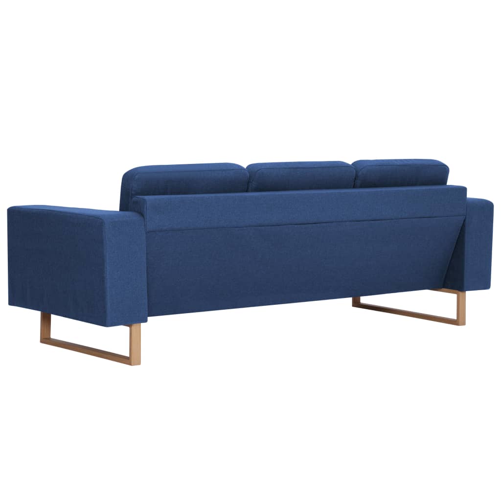 vidaXL Trivietė sofa, mėlyna, audinys
