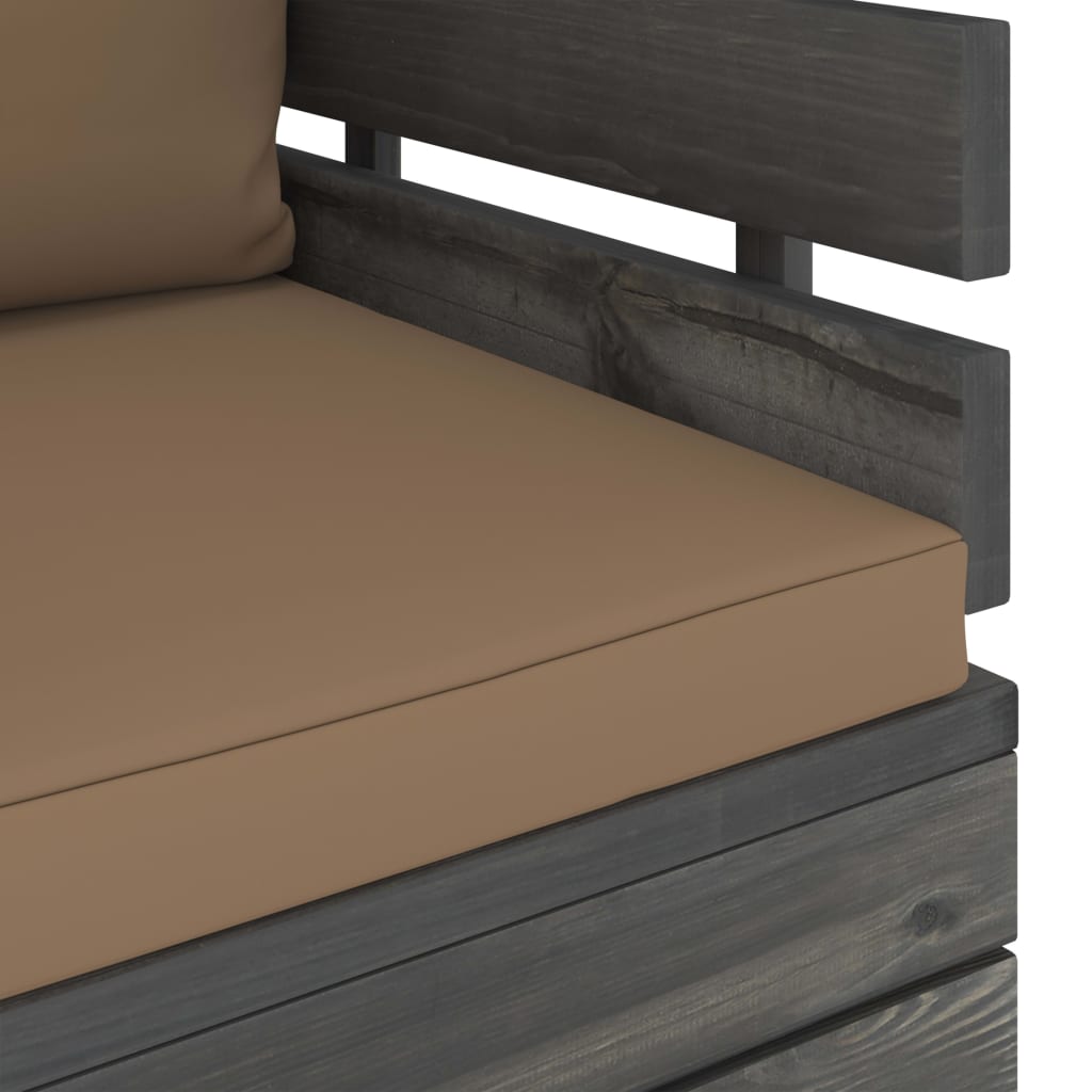 vidaXL Sodo krėslas su pagalvėlėmis , pušies mediena (315417+315060)