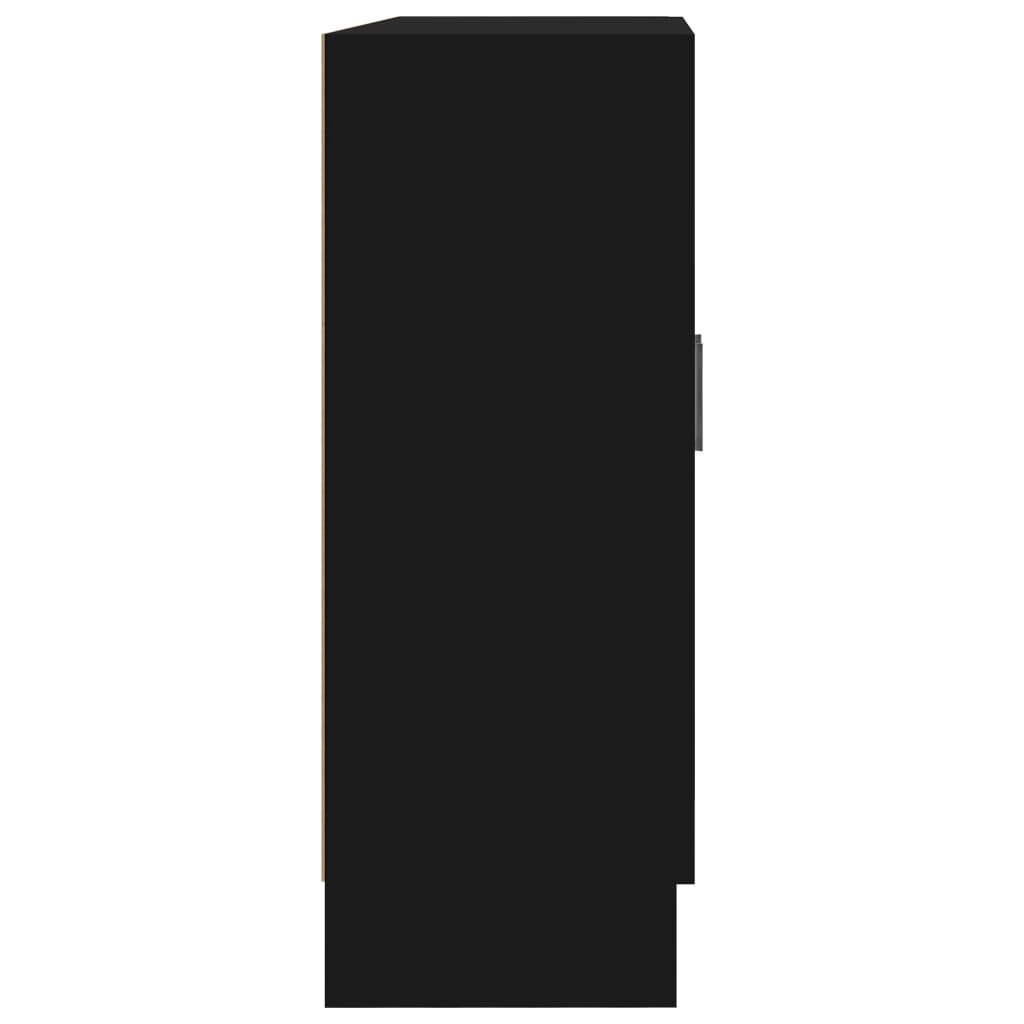 vidaXL Vitrininė spintelė, juodos spalvos, 82,5x30,5x80cm, MDP