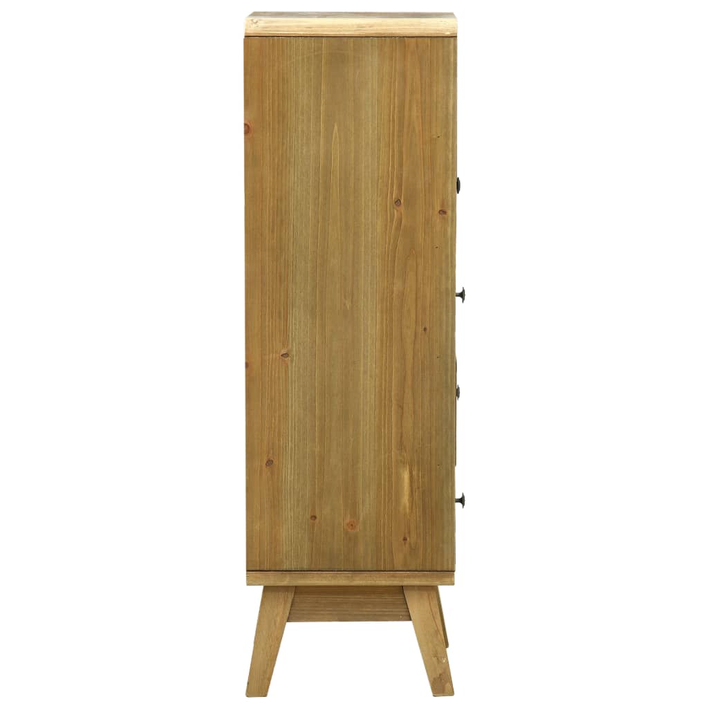 vidaXL Šoninė spintelė su 5 stalčiais, ruda, 37x30x97,5cm, mediena