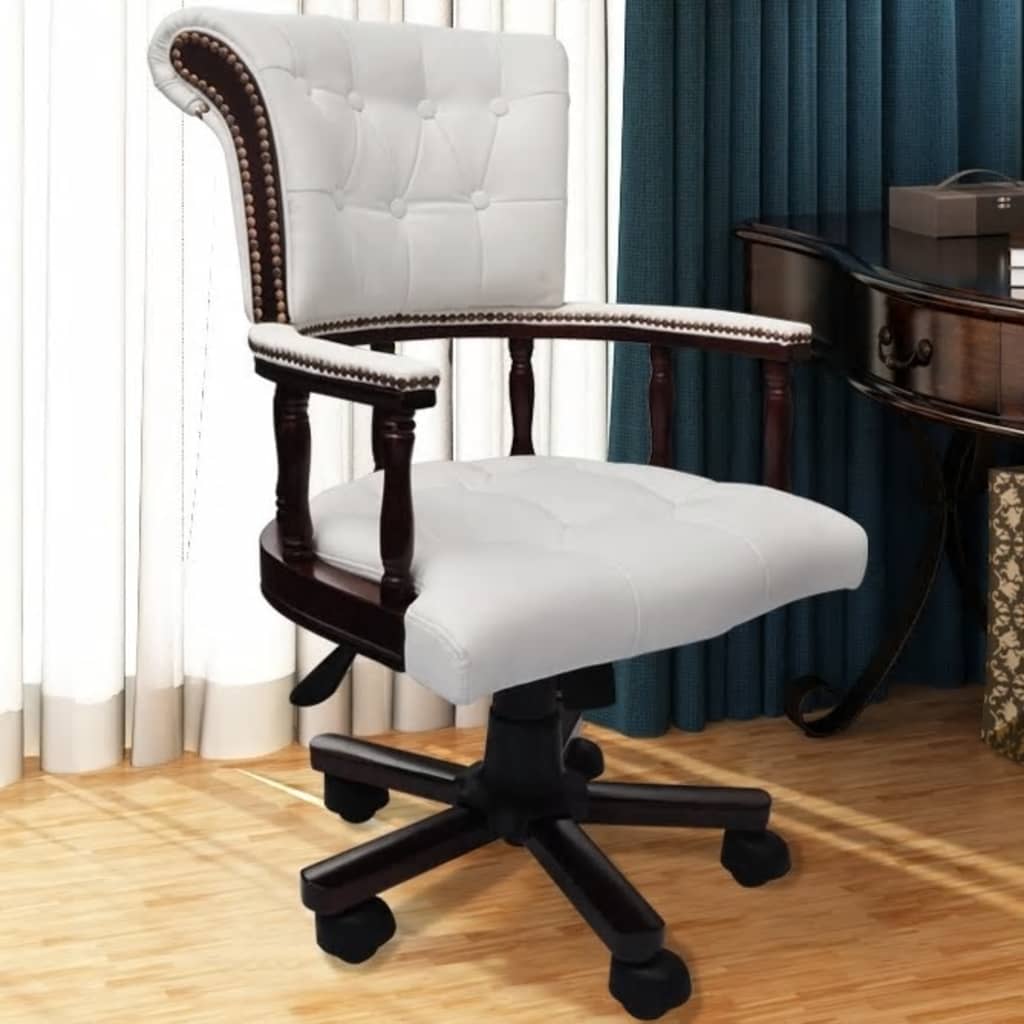 vidaXL Pasukama biuro kėdė, balta