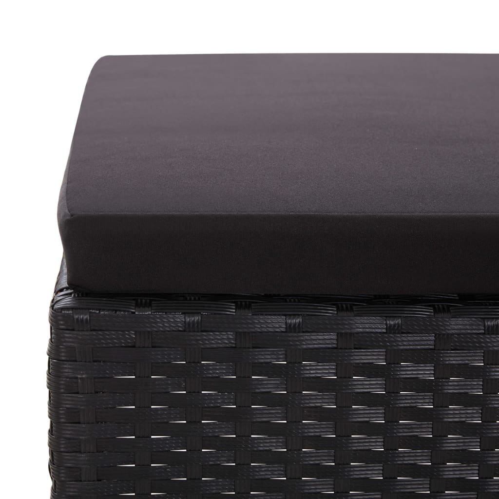 vidaXL Sodo komplektas su pagalvėlėmis, 3 dalių, juodas, ratanas