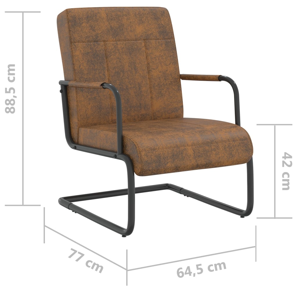 vidaXL Gembinė kėdė, rudos spalvos, audinys