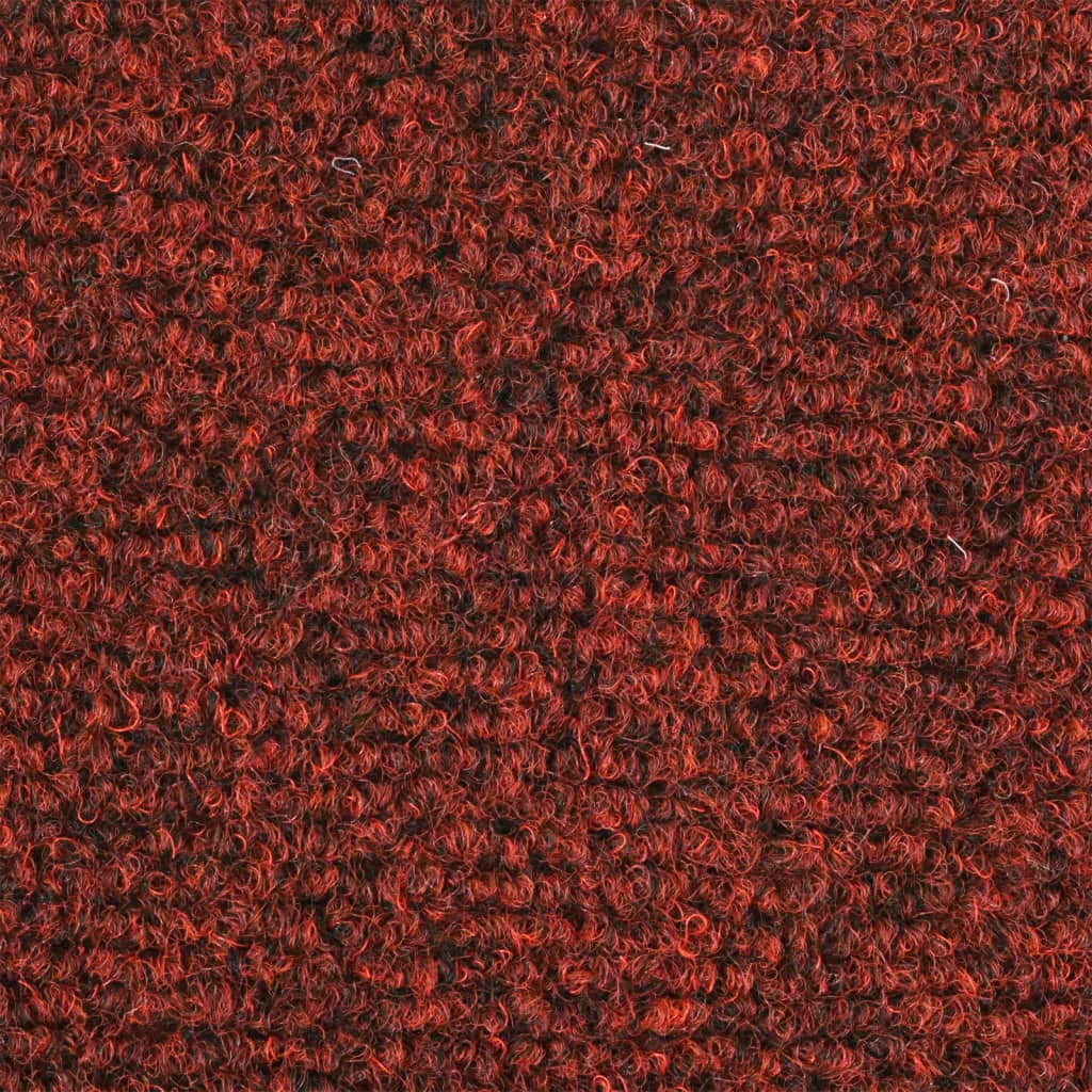 vidaXL Lipnūs laiptų kilimėliai, 15 vnt., 65 x 21 x 4 cm, raudoni