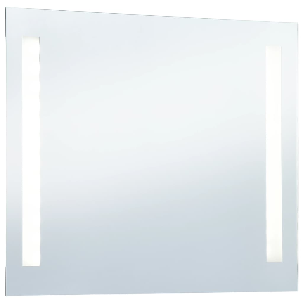 vidaXL Sieninis vonios kambario veidrodis su LED, 100x60cm