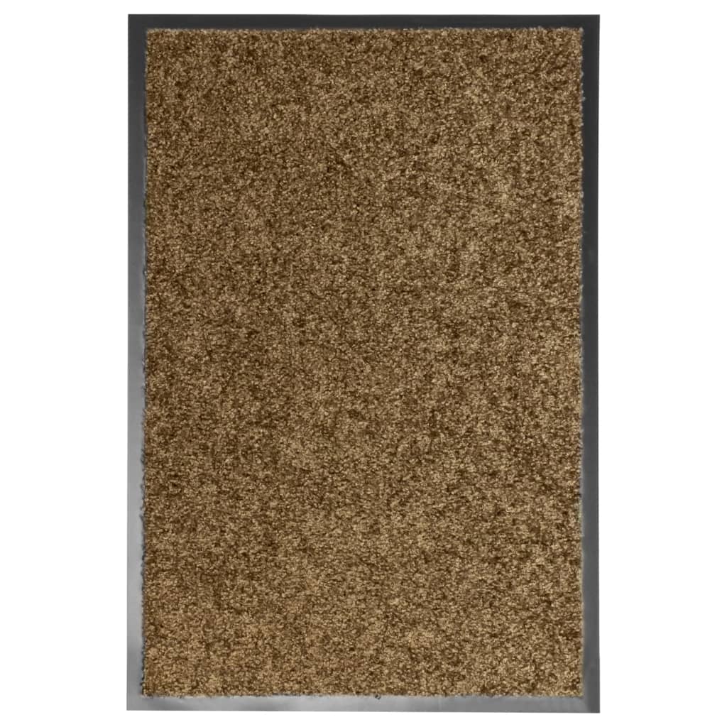 vidaXL Durų kilimėlis, rudos spalvos, 40x60cm, plaunamas