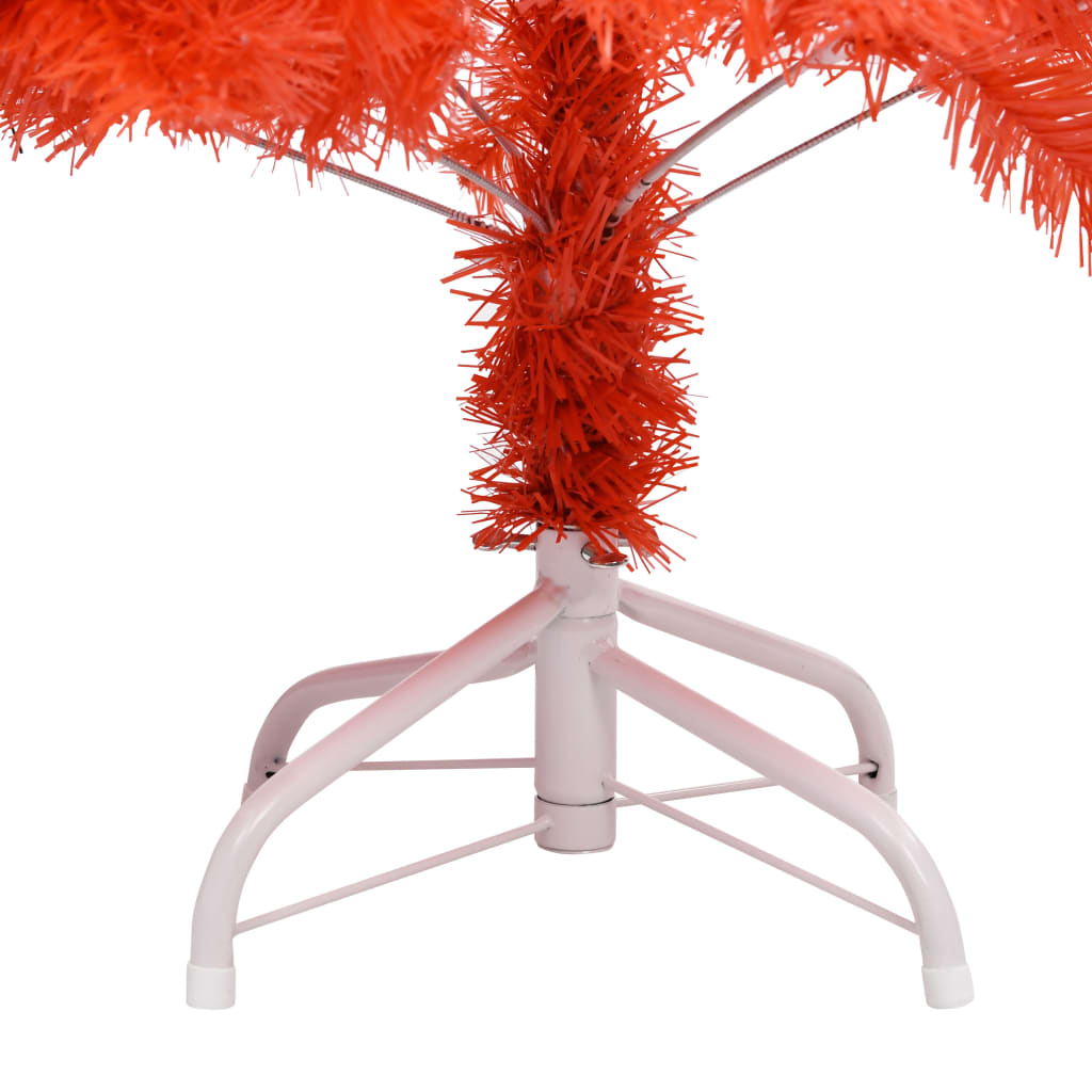vidaXL Dirbtinė Kalėdų eglutė su žaisliukais, raudona, 180cm, PVC