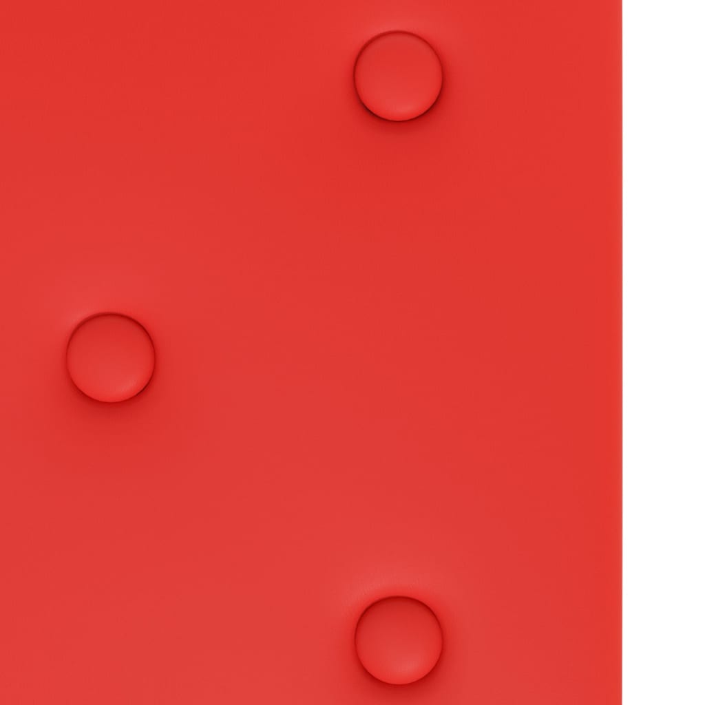 vidaXL Sienų plokštės, 12vnt., raudonos, 60x30cm, dirbtinė oda, 2,16m²