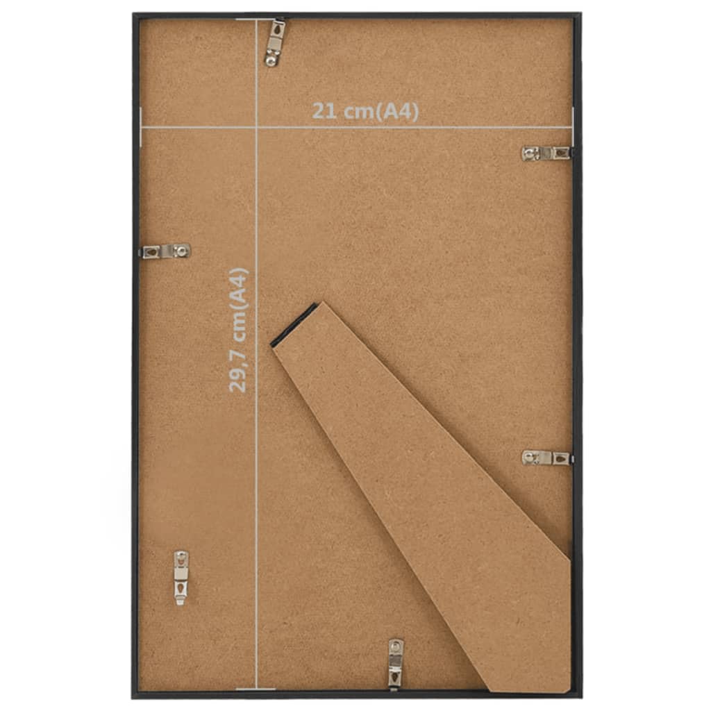 vidaXL Nuotraukų rėmeliai-koliažai, 3vnt., juodi, 21x29,7cm, MDF