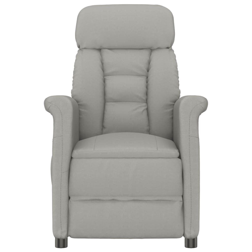 vidaXL Masažinis krėslas, šviesiai pilkos spalvos, dirbtinė versta oda