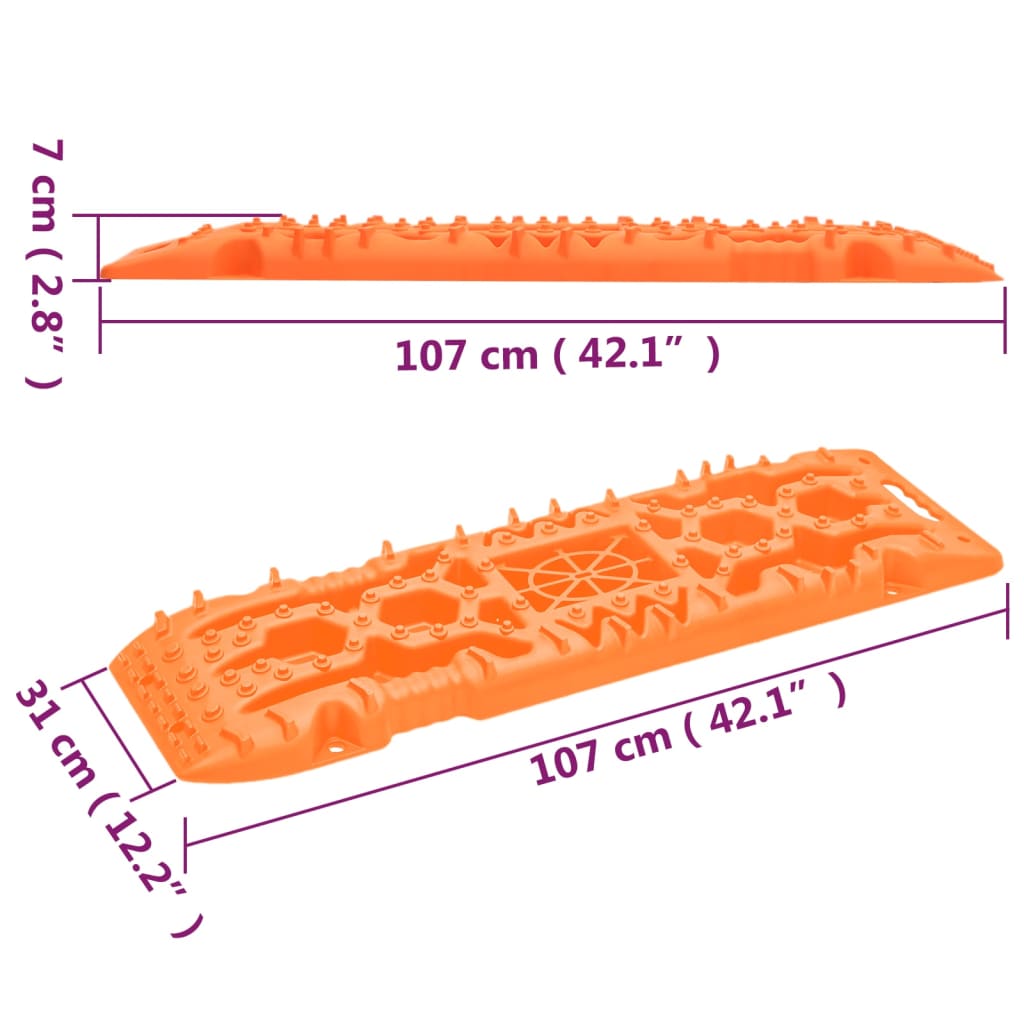 vidaXL Sukibimo kilimėliai, 2vnt., oranžiniai, 107x31x7cm, nailonas