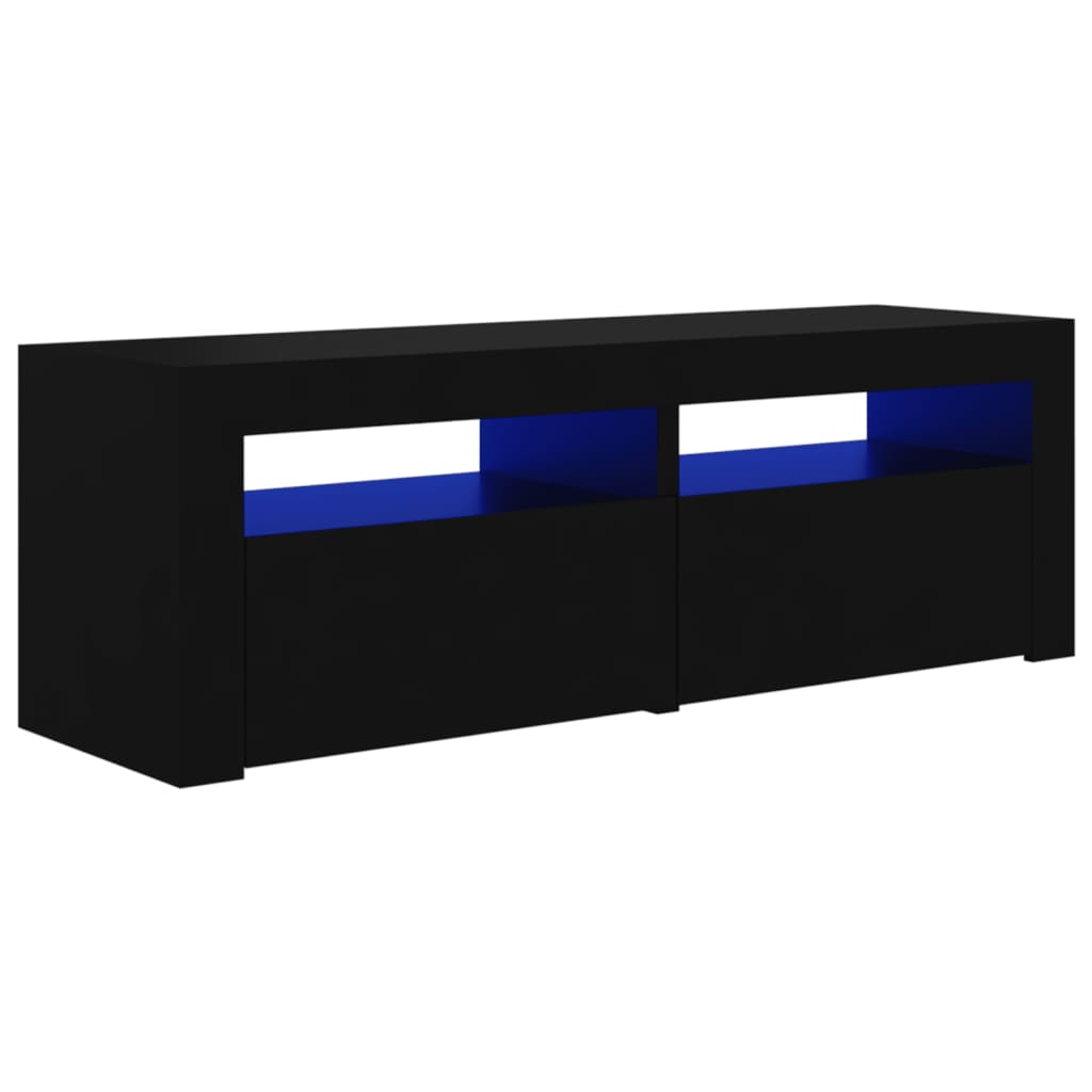 vidaXL TV spintelė su LED apšvietimu, juodos spalvos, 120x35x40 cm