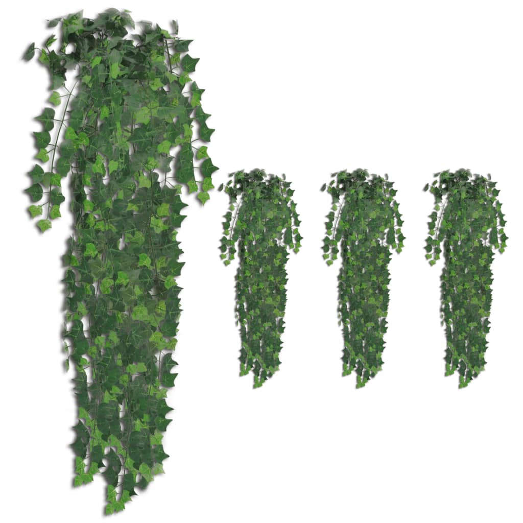 vidaXL Dirbtinės gebenės krūmai, 4vnt., žali, 90cm (241366x2)