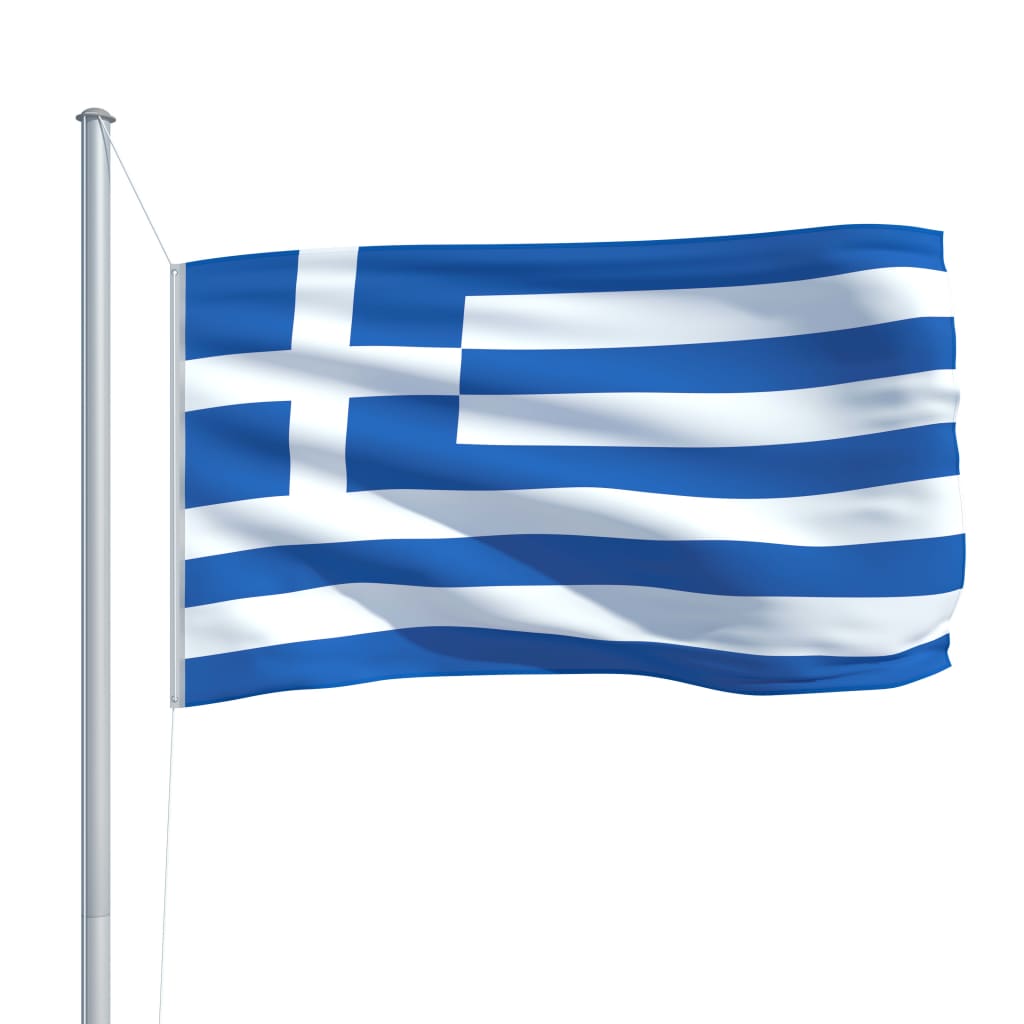vidaXL Graikijos vėliava su stiebu, aliuminis, 6,2m