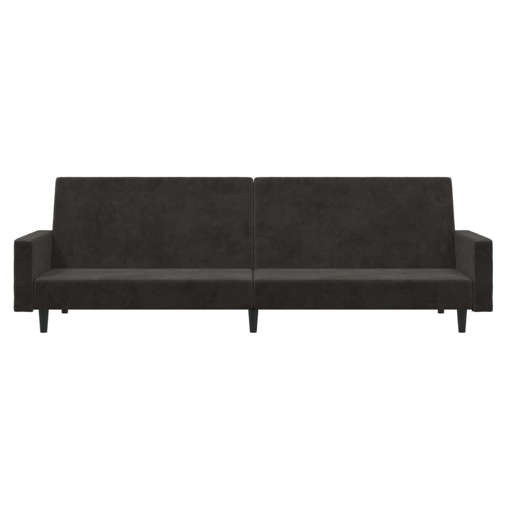 vidaXL Dvivietė sofa-lova, tamsiai pilkos spalvos, aksomas