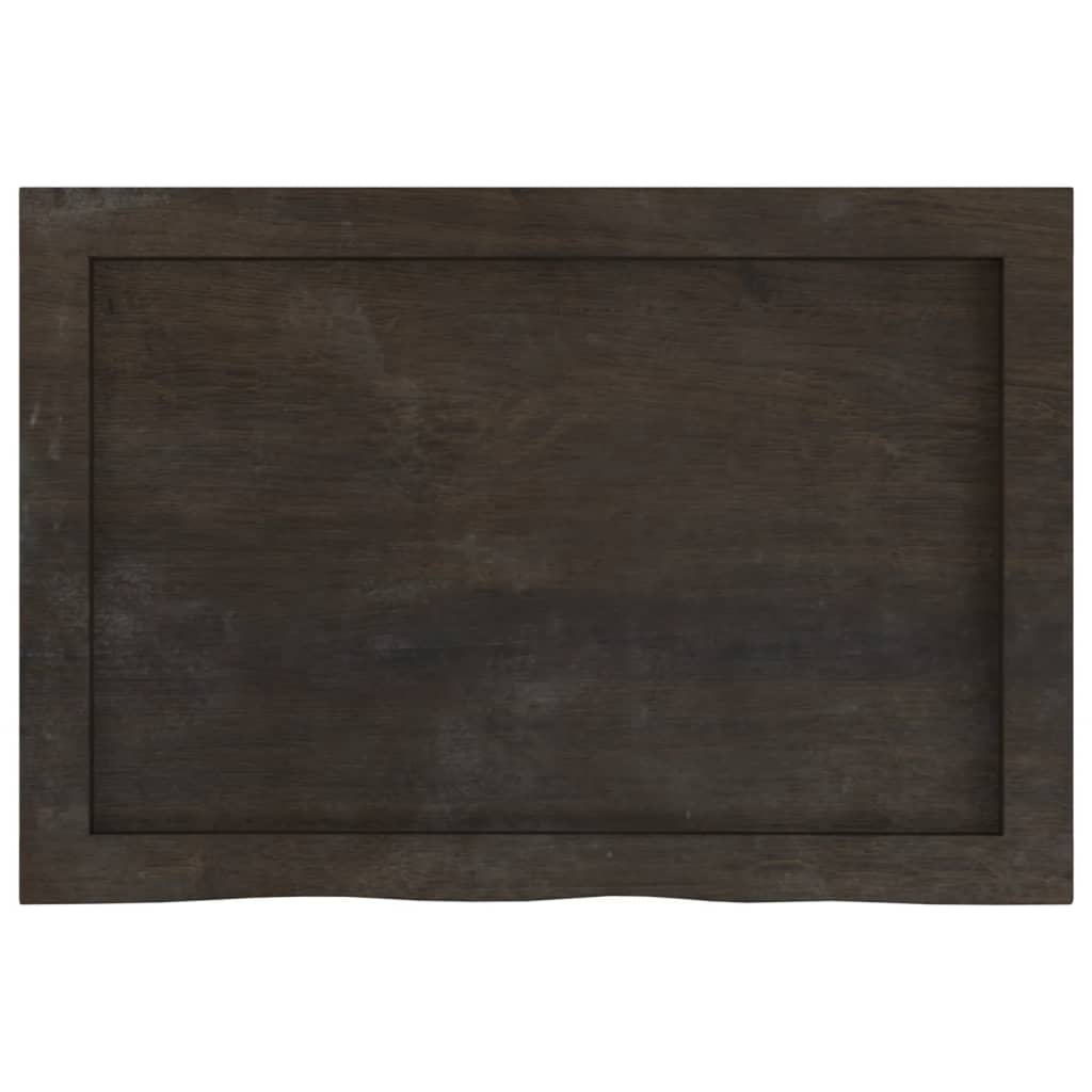 vidaXL Vonios stalviršis, tamsiai rudas, 60x40x(2-6)cm, mediena