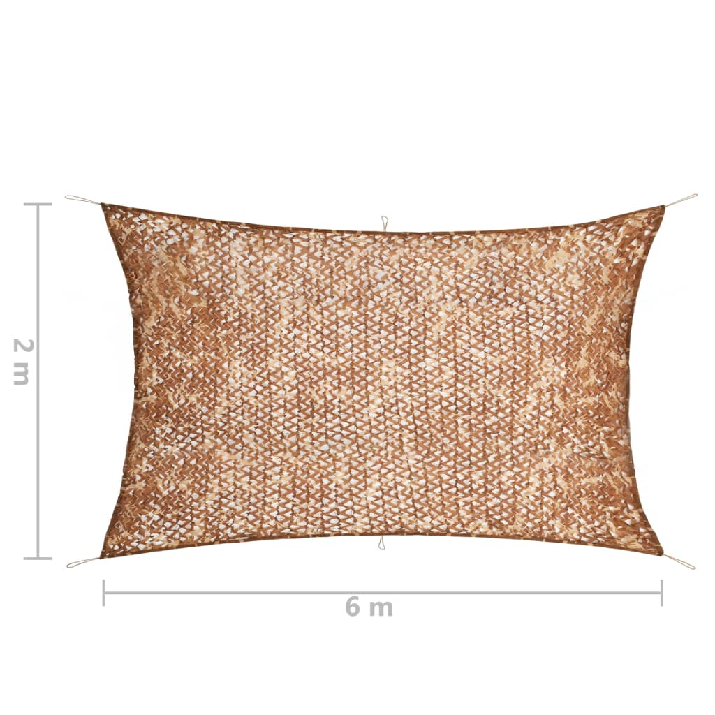 vidaXL Kamufliažinis tinklas su laikymo krepšiu, smėlio spalvos, 2x6m
