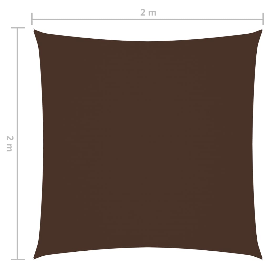 vidaXL Uždanga nuo saulės, ruda, 2x2m, oksfordo audinys, kvadratinė