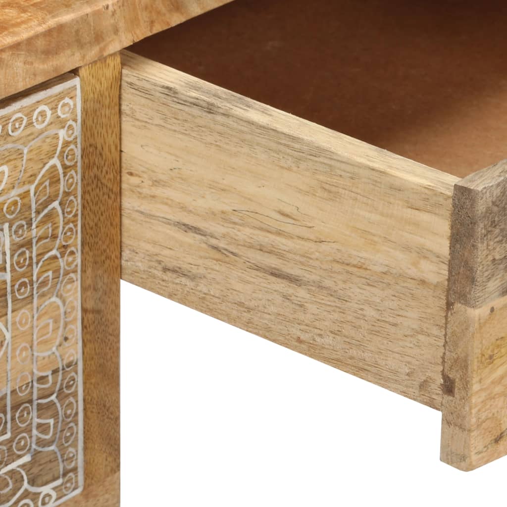 vidaXL Rašomasis stalas, mango mediena ir tikra oda, 117x50x76cm