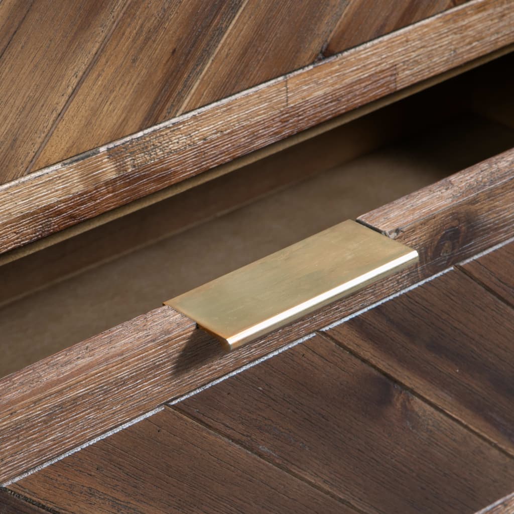 vidaXL Komoda su stalčiais, akacijos mediena, 90x33,5x80cm