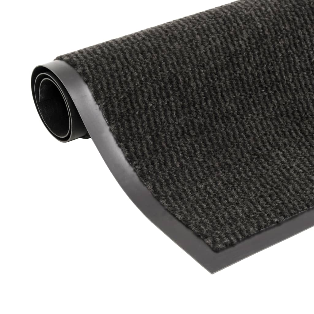 vidaXL Durų kilimėlis, kvadratinis, dygsniuotas, 90x150 cm, juodas