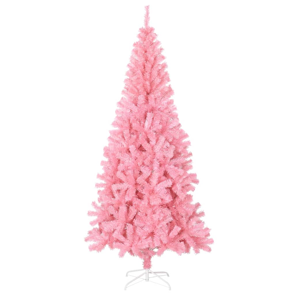 vidaXL Dirbtinė Kalėdų eglutė su stovu, rožinės spalvos, 210cm, PVC